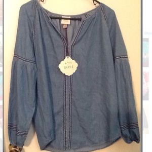 Boho Denim Style Top